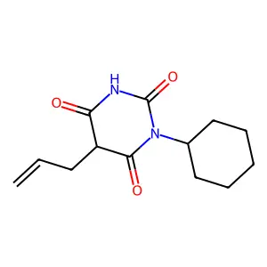 1-cyclohexyl-5-prop-2-enyl-1,3-diazinane-2,4,6-trione structure