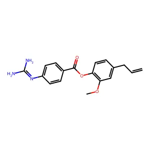 (2-methoxy-4-prop-2-enylphenyl) 4-(diaminomethylideneamino)benzoate structure