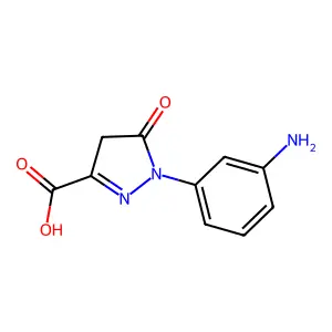 1-(3-aminophenyl)-5-oxo-4H-pyrazole-3-carboxylic acid structure