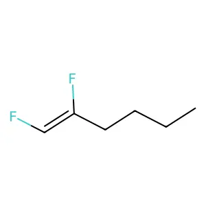 1,2-difluorohex-1-ene structure