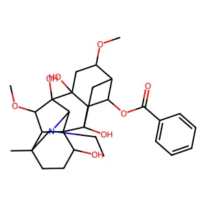 (11-ethyl-2,8,9,16-tetrahydroxy-6,18-dimethoxy-13-methyl-11-azahexacyclo[7.7.2.12,5.01,10.03,8.013,17]nonadecan-4-yl) benzoate structure
