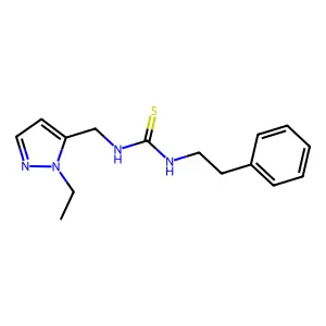 1-[(1-ethyl-1H-pyrazol-5-yl)methyl]-3-(2-phenylethyl)thiourea structure