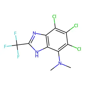 BENZIMIDAZOLE, 4-(DIMETHYLAMINO)-5,6,7-TRICHLORO-2-(TRIFLUOROMETHYL)- structure