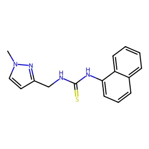 1-[(1-methylpyrazol-3-yl)methyl]-3-naphthalen-1-ylthiourea structure