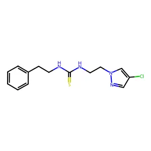 1-[2-(4-chloropyrazol-1-yl)ethyl]-3-(2-phenylethyl)thiourea structure