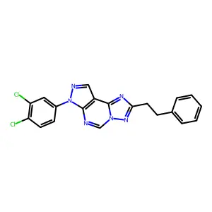 10-(3,4-dichlorophenyl)-4-(2-phenylethyl)-3,5,6,8,10,11-hexazatricyclo[7.3.0.02,6]dodeca-1(9),2,4,7,11-pentaene structure