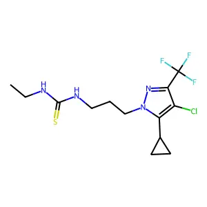 1-[3-[4-chloro-5-cyclopropyl-3-(trifluoromethyl)pyrazol-1-yl]propyl]-3-ethylthiourea structure