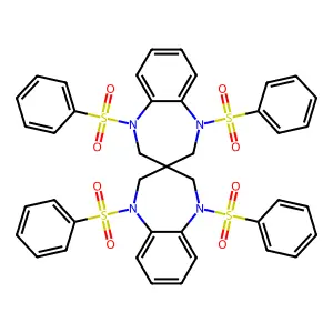 1,1',5,5'-tetrakis(benzenesulfonyl)-3,3'-spirobi[2,4-dihydro-1,5-benzodiazepine] structure