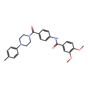 Benzamide, 3,4-dimethoxy-N-(4-((4-(4-methylphenyl)-1-piperazinyl)carbonyl)phenyl)- structure