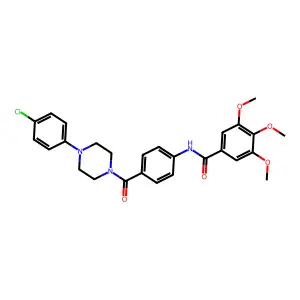 N-[4-[4-(4-chlorophenyl)piperazine-1-carbonyl]phenyl]-3,4,5-trimethoxybenzamide structure