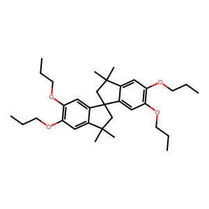 1,1,1',1'-tetramethyl-5,5',6,6'-tetrapropoxy-3,3'-spirobi[2H-indene] structure