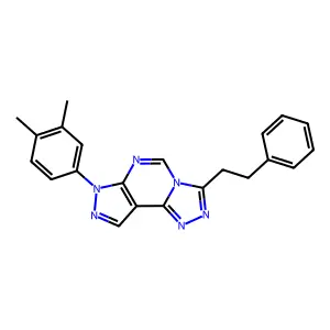 10-(3,4-dimethylphenyl)-5-(2-phenylethyl)-3,4,6,8,10,11-hexazatricyclo[7.3.0.02,6]dodeca-1(9),2,4,7,11-pentaene structure