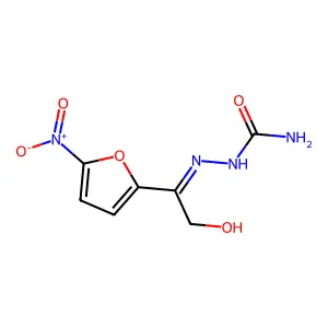 [[2-hydroxy-1-(5-nitrofuran-2-yl)ethylidene]amino]urea structure