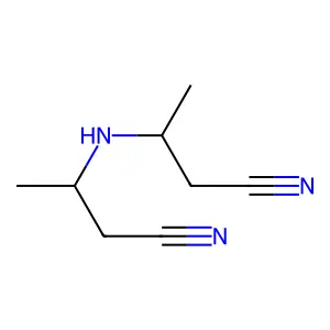 3-(1-cyanopropan-2-ylamino)butanenitrile structure