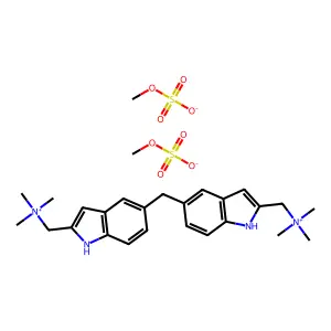 1H-Indole-2-methanaminium, 5,5'-methylenebis(N,N,N-trimethyl-, bis(methyl sulfate) structure