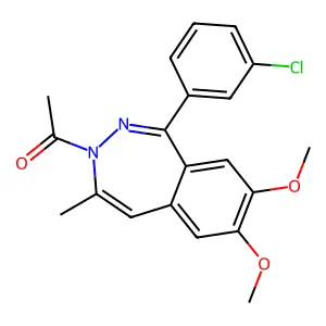 1-[1-(3-chlorophenyl)-7,8-dimethoxy-4-methyl-2,3-benzodiazepin-3-yl]ethanone structure