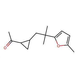 1-[2-[2-methyl-2-(5-methylfuran-2-yl)propyl]cyclopropyl]ethanone structure