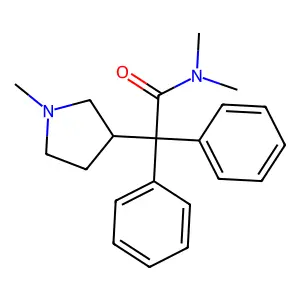 N,N-dimethyl-2-(1-methylpyrrolidin-3-yl)-2,2-diphenylacetamide structure