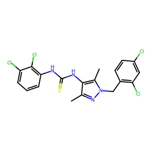 1-(2,3-dichlorophenyl)-3-[1-[(2,4-dichlorophenyl)methyl]-3,5-dimethylpyrazol-4-yl]thiourea structure