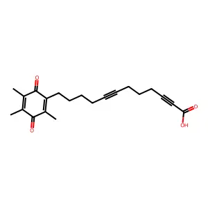 12-(2,4,5-trimethyl-3,6-dioxocyclohexa-1,4-dien-1-yl)dodeca-2,7-diynoic acid structure