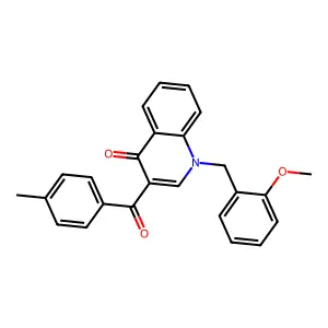 1-[(2-methoxyphenyl)methyl]-3-(4-methylbenzoyl)-1,4-dihydroquinolin-4-one structure