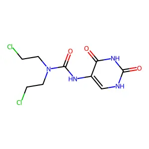 1,1-bis(2-chloroethyl)-3-(2,4-dioxo-1H-pyrimidin-5-yl)urea structure