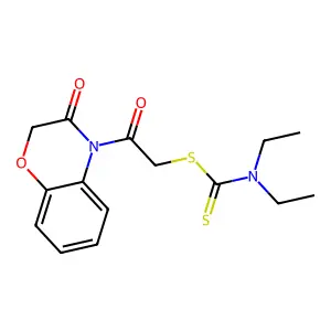 Carbamodithioic acid, diethyl-, 2-(2,3-dihydro-3-oxo-4H-1,4-benzoxazin-4-yl)-2-oxoethyl ester structure
