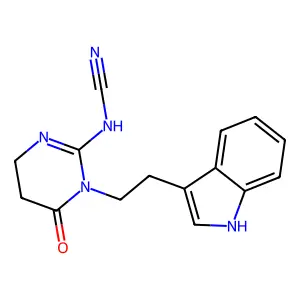 [1-[2-(1H-indol-3-yl)ethyl]-6-oxo-4,5-dihydropyrimidin-2-yl]cyanamide structure