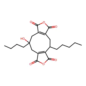 10-butyl-10-hydroxy-2-pentyl-6,14-dioxatricyclo[10.3.0.04,8]pentadeca-1(12),4(8)-diene-5,7,13,15-tetrone structure
