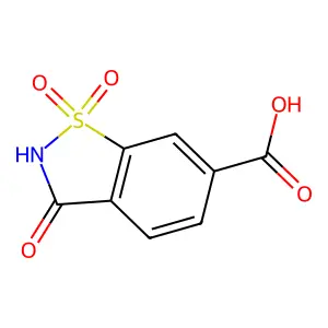 1,1,3-trioxo-2,3-dihydro-1,2-benzothiazole-6-carboxylic acid structure