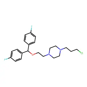 1-[2-[bis(4-fluorophenyl)methoxy]ethyl]-4-(3-chloropropyl)piperazine structure