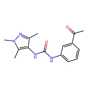 1-(3-acetylphenyl)-3-(1,3,5-trimethyl-1H-pyrazol-4-yl)urea structure
