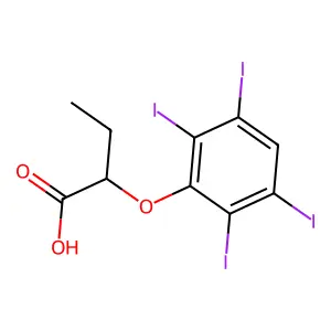 BUTYRIC ACID, 2-(2,3,5,6-TETRAIODOPHENOXY)- structure