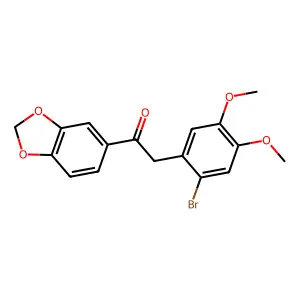 1-(1,3-benzodioxol-5-yl)-2-(2-bromo-4,5-dimethoxyphenyl)ethanone structure