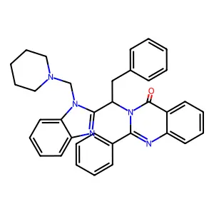 2-phenyl-3-[2-phenyl-1-[1-(piperidin-1-ylmethyl)benzimidazol-2-yl]ethyl]quinazolin-4-one structure