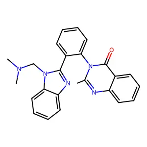 3-[2-[1-[(dimethylamino)methyl]benzimidazol-2-yl]phenyl]-2-methylquinazolin-4-one structure