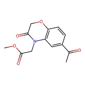 methyl 2-(6-acetyl-3-oxo-1,4-benzoxazin-4-yl)acetate structure