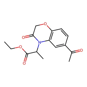 ethyl 2-(6-acetyl-3-oxo-1,4-benzoxazin-4-yl)propanoate structure