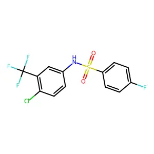 N-[4-chloro-3-(trifluoromethyl)phenyl]-4-fluorobenzenesulfonamide structure