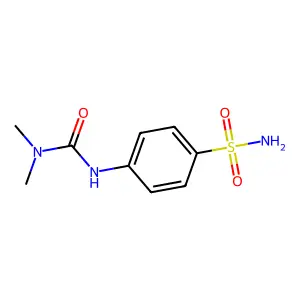 1,1-dimethyl-3-(4-sulfamoylphenyl)urea structure