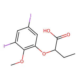 BUTYRIC ACID, 2-(3,5-DIIODO-2-METHOXYPHENOXY)- structure