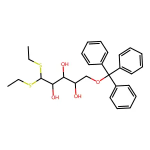1,1-bis(ethylsulfanyl)-5-trityloxypentane-2,3,4-triol structure