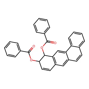 (10S,11R)-10,11-dihydrotetraphene-10,11-diyl dibenzoate structure