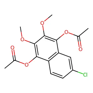 (4-acetyloxy-6-chloro-2,3-dimethoxynaphthalen-1-yl) acetate structure