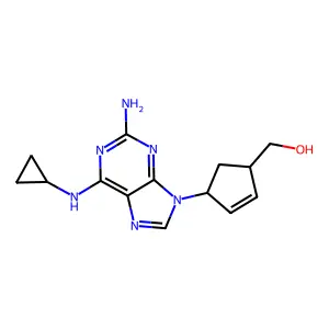 [4-[2-amino-6-(cyclopropylamino)purin-9-yl]cyclopent-2-en-1-yl]methanol structure