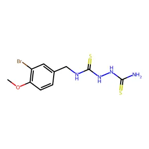 1-[(3-bromo-4-methoxyphenyl)methyl]-3-(carbamothioylamino)thiourea structure