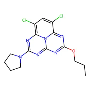 10,12-dichloro-3-propoxy-7-pyrrolidin-1-yl-2,4,6,8,13-pentazatricyclo[7.3.1.05,13]trideca-1,3,5,7,9,11-hexaene structure