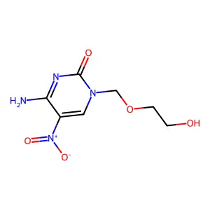 1-((2-Hydroxyethoxy)methyl)-5-nitorcytosine structure