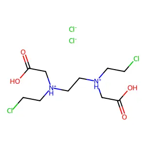 carboxymethyl-[2-[carboxymethyl(2-chloroethyl)azaniumyl]ethyl]-(2-chloroethyl)azanium dichloride structure