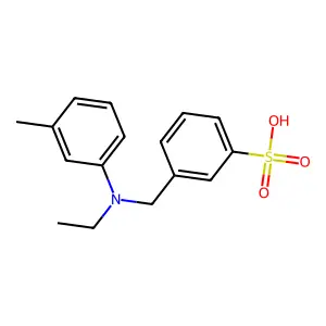 Benzenesulfonic acid, 3-[[ethyl(3-methylphenyl)amino]methyl]- structure